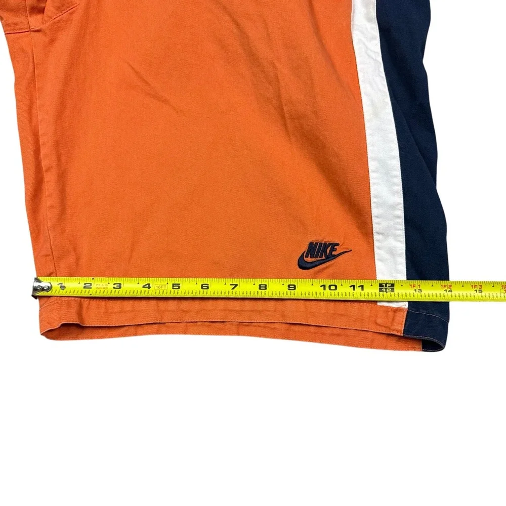 Vintage Y2K 2000s Nike Orange/White/Navy Shorts Men's XL Adjustable Waist